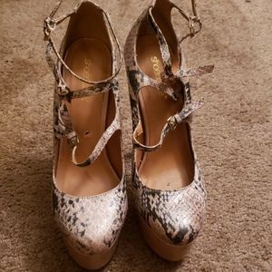 Snakeskin Platform Mary Janes